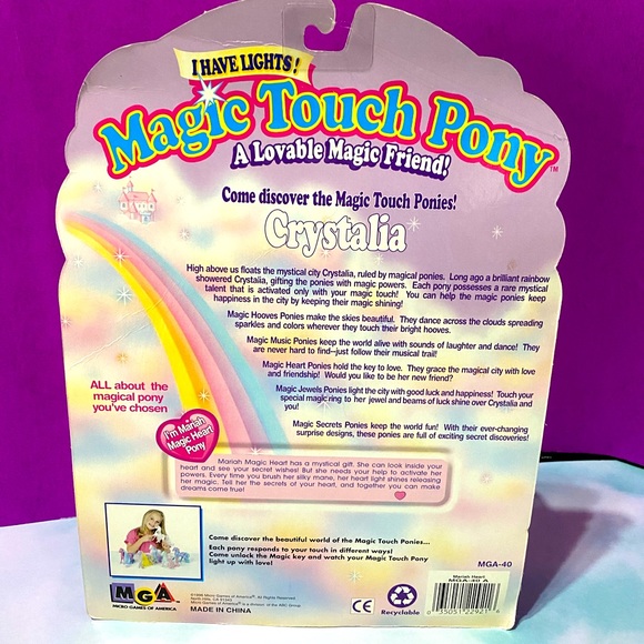 MAGIC TOUCH PONY VINTAGE 90s MAGIC HEART PONY MARIAH HEARTS LIGHT UP & BLINK - Picture 16 of 16